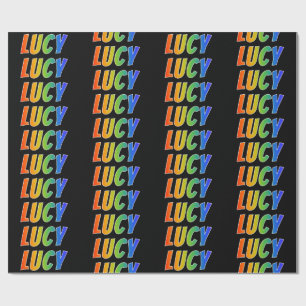 Rainbow First Name "LUCY"; Fun & Colourful Wrapping Paper