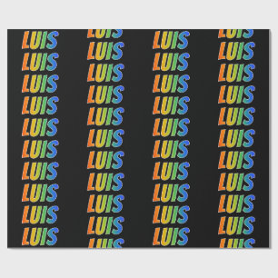 Rainbow First Name "LUIS"; Fun & Colourful Wrapping Paper