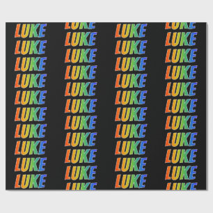 Rainbow First Name "LUKE"; Fun & Colourful Wrapping Paper