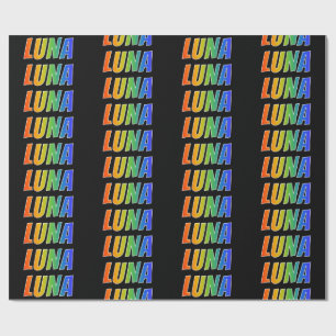 Rainbow First Name "LUNA"; Fun & Colourful Wrapping Paper