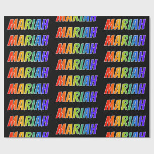 Rainbow First Name "MARIAH"; Fun & Colourful Wrapping Paper