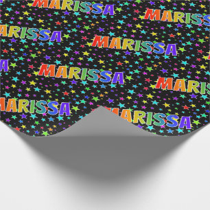 Rainbow First Name "MARISSA" + Stars Wrapping Paper