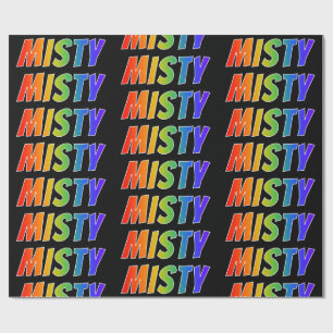 Rainbow First Name "MISTY"; Fun & Colourful Wrapping Paper