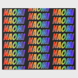 Rainbow First Name "NAOMI"; Fun & Colourful Wrapping Paper