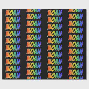 Rainbow First Name "NOAH"; Fun & Colourful Wrapping Paper