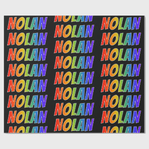 Rainbow First Name "NOLAN"; Fun & Colourful Wrapping Paper
