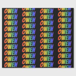 Rainbow First Name "OWEN"; Fun & Colourful Wrapping Paper