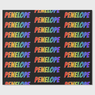 Rainbow First Name "PENELOPE"; Fun & Colourful Wrapping Paper