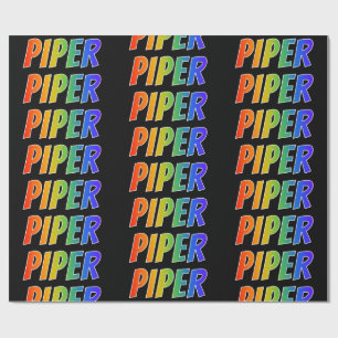 Rainbow First Name "PIPER"; Fun & Colourful Wrapping Paper