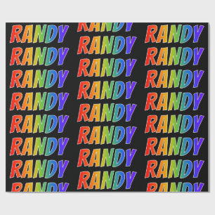 Rainbow First Name "RANDY"; Fun & Colourful Wrapping Paper