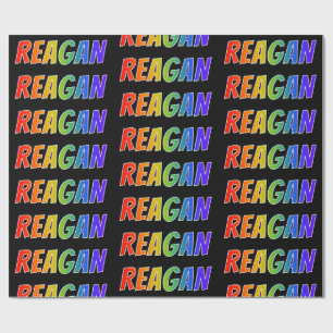 Rainbow First Name "REAGAN"; Fun & Colourful Wrapping Paper