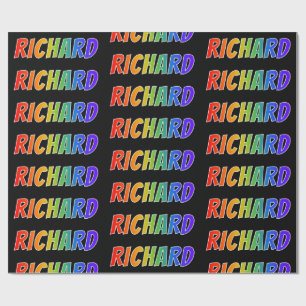 Rainbow First Name "RICHARD"; Fun & Colourful Wrapping Paper