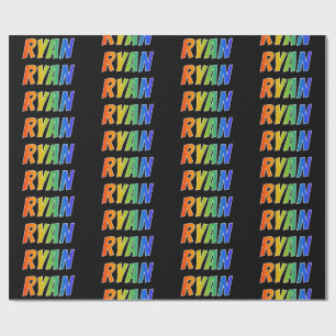 Rainbow First Name "RYAN"; Fun & Colourful Wrapping Paper