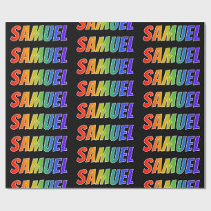 Rainbow First Name "SAMUEL"; Fun & Colourful Wrapping Paper