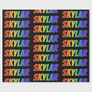 Rainbow First Name "SKYLAR"; Fun & Colourful Wrapping Paper