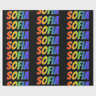 Rainbow First Name "SOFIA"; Fun & Colourful Wrapping Paper