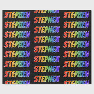 Rainbow First Name "STEPHEN"; Fun & Colourful Wrapping Paper