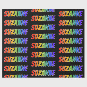 Rainbow First Name "SUZANNE"; Fun & Colourful Wrapping Paper