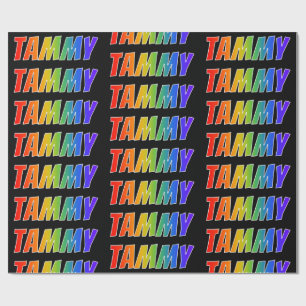 Rainbow First Name "TAMMY"; Fun & Colourful Wrapping Paper