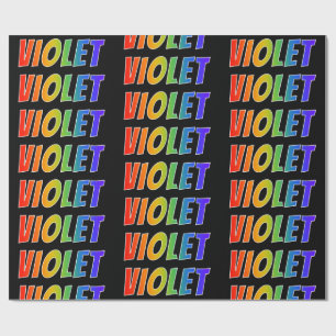 Rainbow First Name "VIOLET"; Fun & Colourful Wrapping Paper