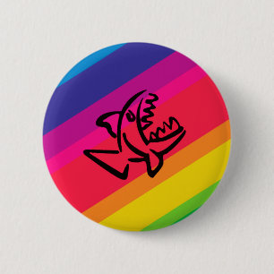 Rainbow fish 6 cm round badge