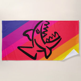 Rainbow fish beach towel