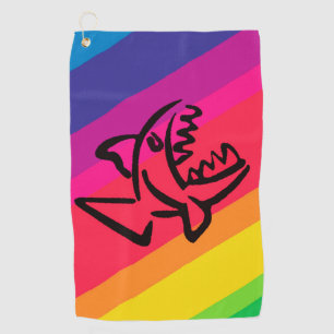 Rainbow fish golf towel