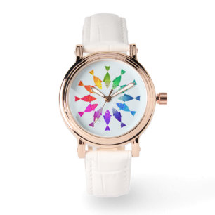 Rainbow fish in ocean cute colourful pattern Watch