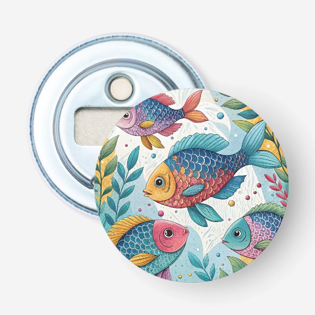 Rainbow Fish in Underwater Bottle Opener (Front)