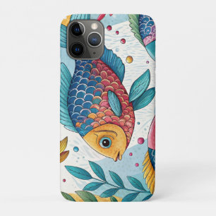 Rainbow Fish in Underwater iPhone 11 Pro Case