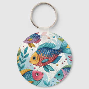 Rainbow Fish in Underwater Key Ring