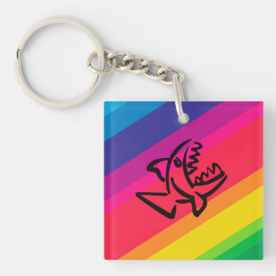 Rainbow fish key ring
