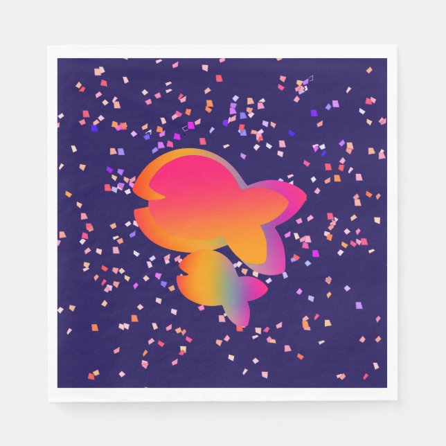 Rainbow Fish Kids Birthday  Napkin (Front)