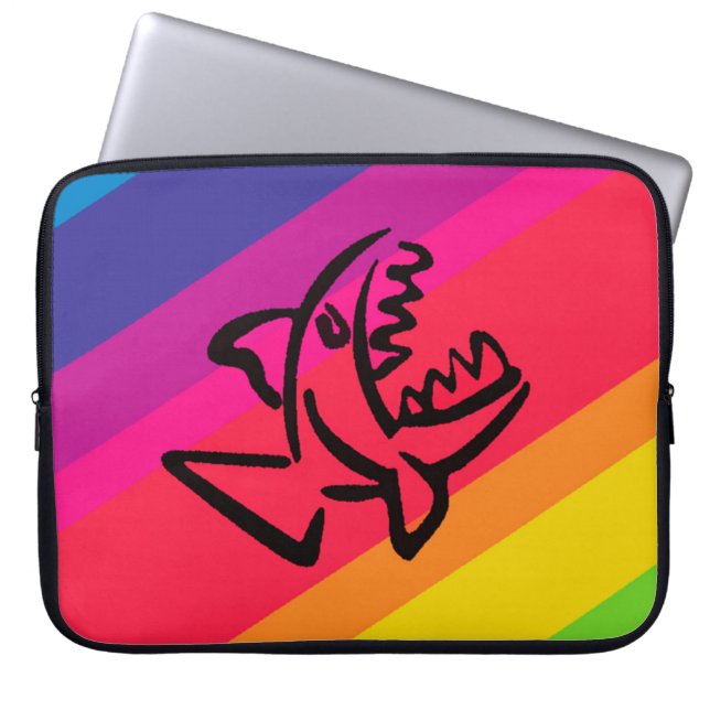 Rainbow fish laptop sleeve (Front)