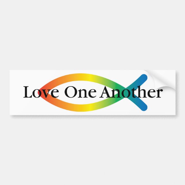Rainbow Fish Love Bumper Sticker (Front)
