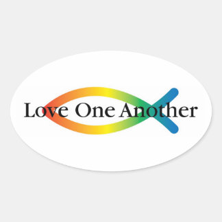 Rainbow Fish Love Sticker