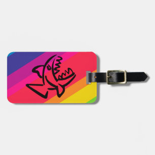 Rainbow fish luggage tag