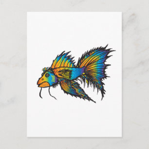 Rainbow fish postcard