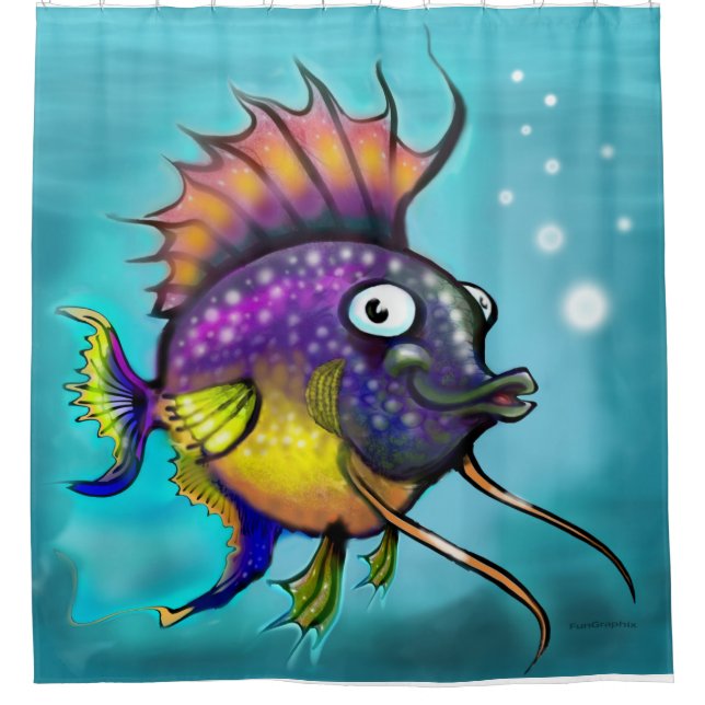 Rainbow Fish Shower Curtain (Front)