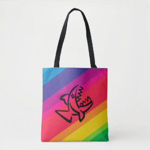 Rainbow fish tote bag