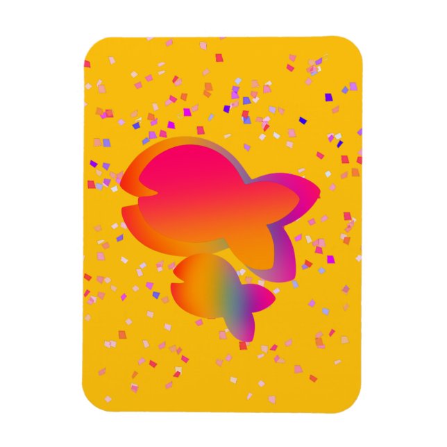 Rainbow Fish Yellow  Magnet (Vertical)