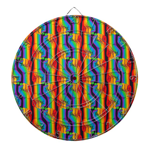 Rainbow Fist Pattern Dartboard (Front)