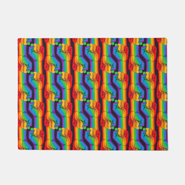 Rainbow Fist Pattern Doormat (Front)