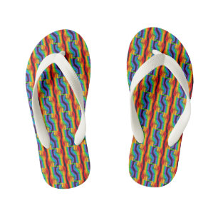 Rainbow Fist Pattern Kid's Flip Flops
