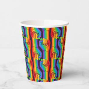 Rainbow Fist Pattern Paper Cups