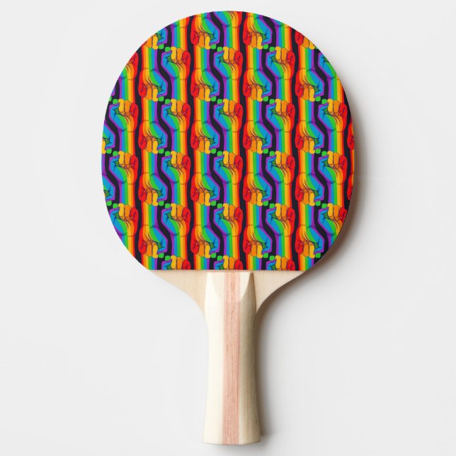Rainbow Fist Pattern Ping Pong Paddle (Front)