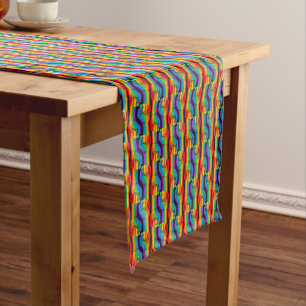 Rainbow Fist Pattern Short Table Runner