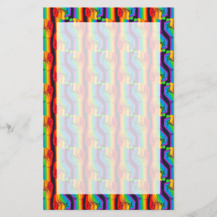 Rainbow Fist Pattern Stationery
