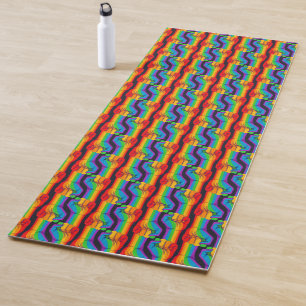 Rainbow Fist Pattern Yoga Mat
