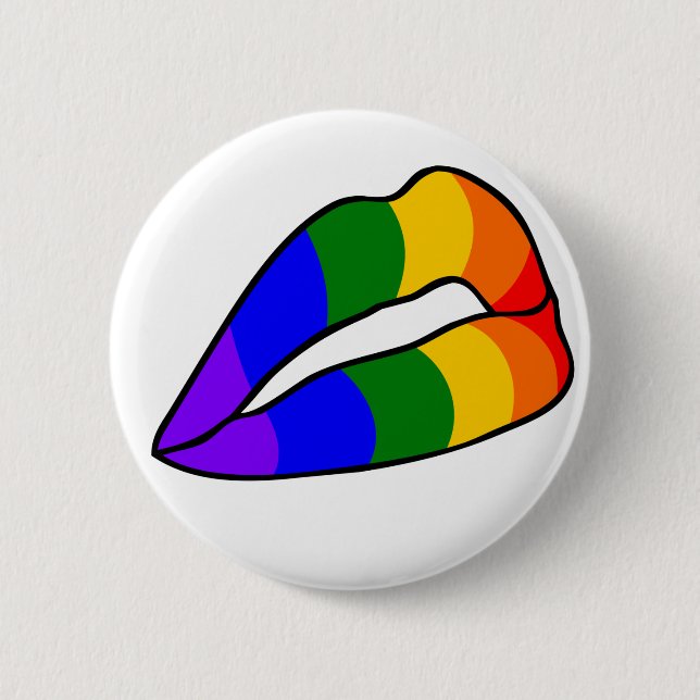 RAINBOW FLAG 6 CM ROUND BADGE (Front)